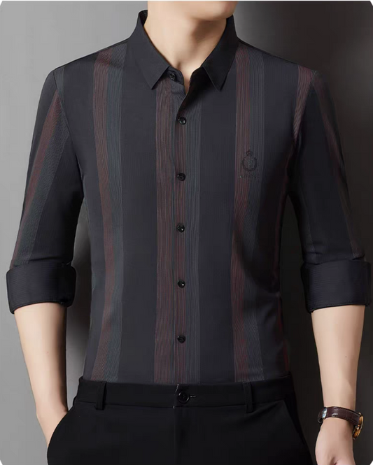 Obsidian Emberline Stripe Formal Shirt