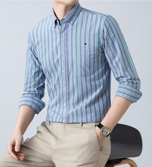 AzureEdge Stripe Formal Shirt