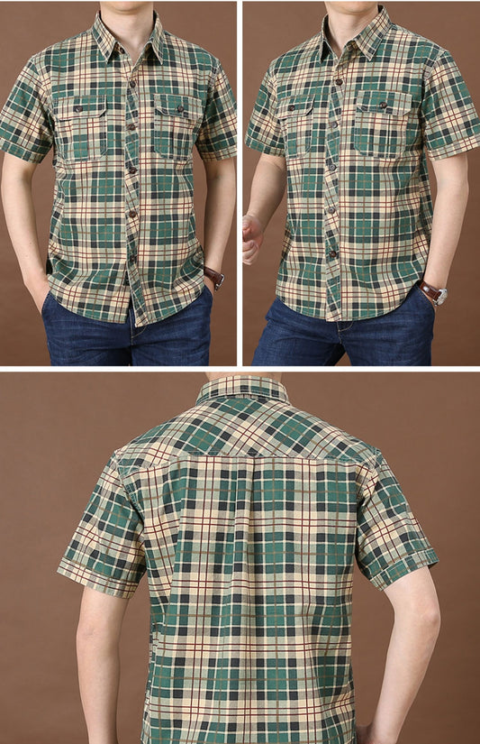 ForestEcho Vintage Grid Shirt